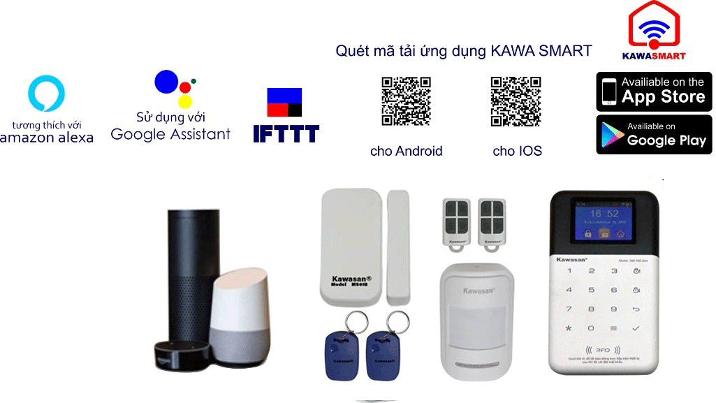 Điều khiển thông qua ứng dụng KAWA SMART