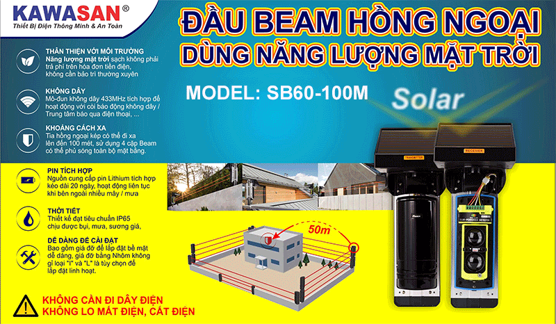 Đầu beam hồng ngoại dễ dàng lắp đặt và sử dụng