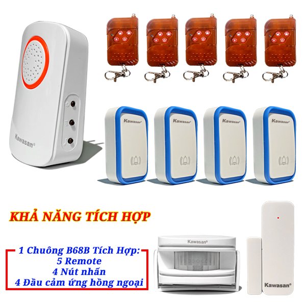 Khả năng tích hợp cao 5 Remote 4 nút nhấn và 4 đầu cảm ứng