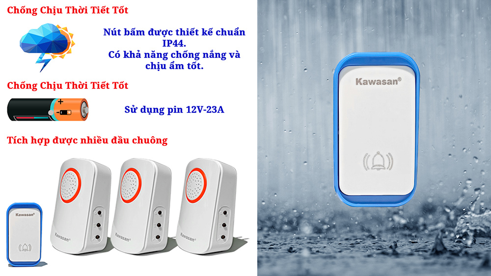 Chỉ số IP44 chống thấm nước và chịu ẩm tốt