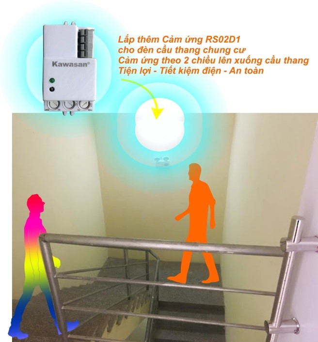 Lắp thêm vào các đèn ở chung cư, cầu thang