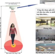 Góc quét rộng đến 180 độ, bán kính cảm ứng từ 3-6 mét