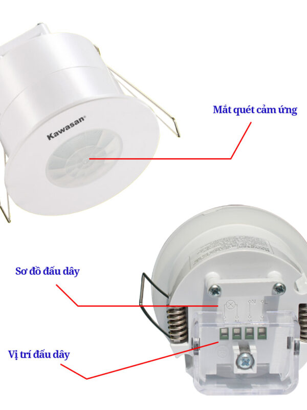 Cấu tạo chi tiết công tắc cảm biến chuyển động wifi Kawasan