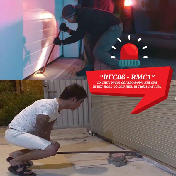 Công tắc cửa cuốn từ xa có chức năng hú còi khi cạy cửa hoặc bị chắn vật cản