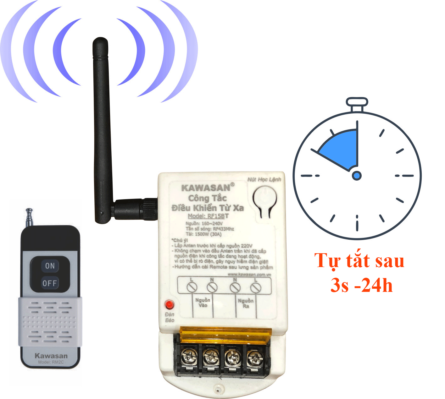 Công tắc điều khiển từ xa có hẹn giờ RF15BT