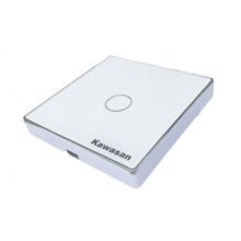 Công tắc wifi âm tường vuông CT1VW-WF-VB (Kính trắng viền mạ bạc)