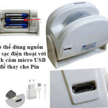 Có thể dùng nguồn từ sạc điện thoại hoặc cắm micro USB