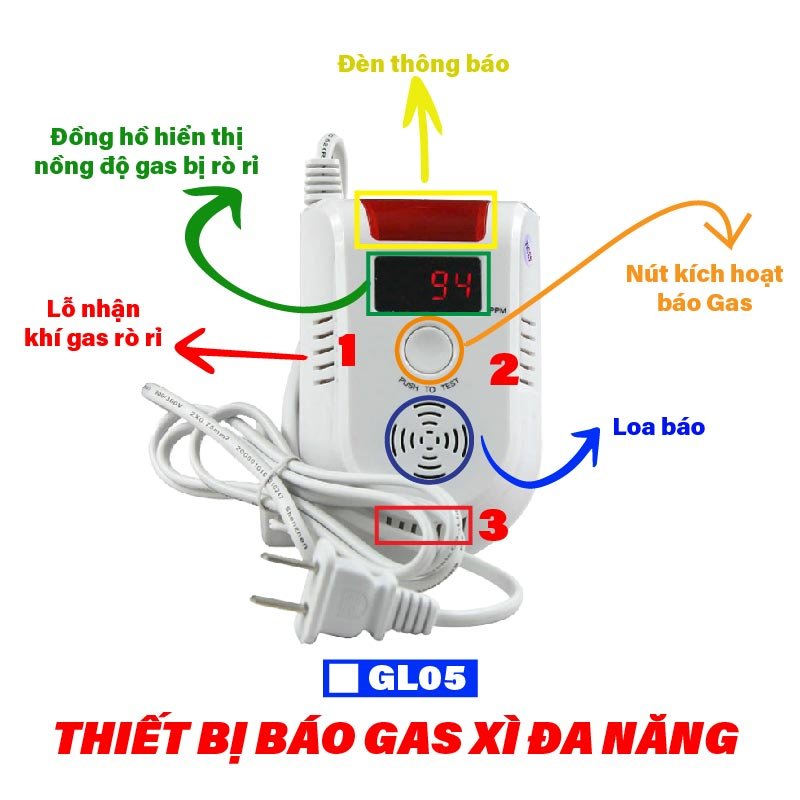 Chi tiết đầu báo gas Kawasan GL05