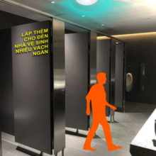 Đèn Led ốp trần lắp cho nhà vệ sinh có nhiều vách ngăn