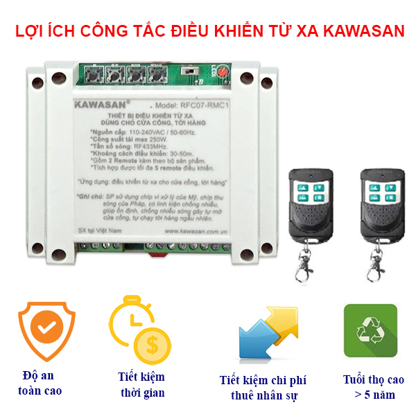 Công tắc điều khiển từ xa Kawasan mang đến nhiều tính năng ưu Việt