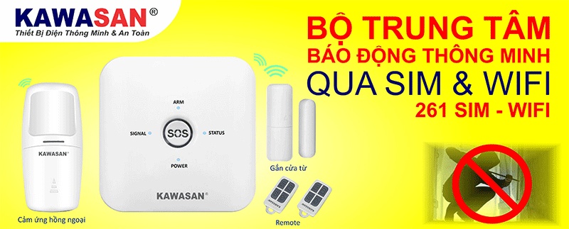 Bộ trung tâm báo động qua SIM & WIFI 261