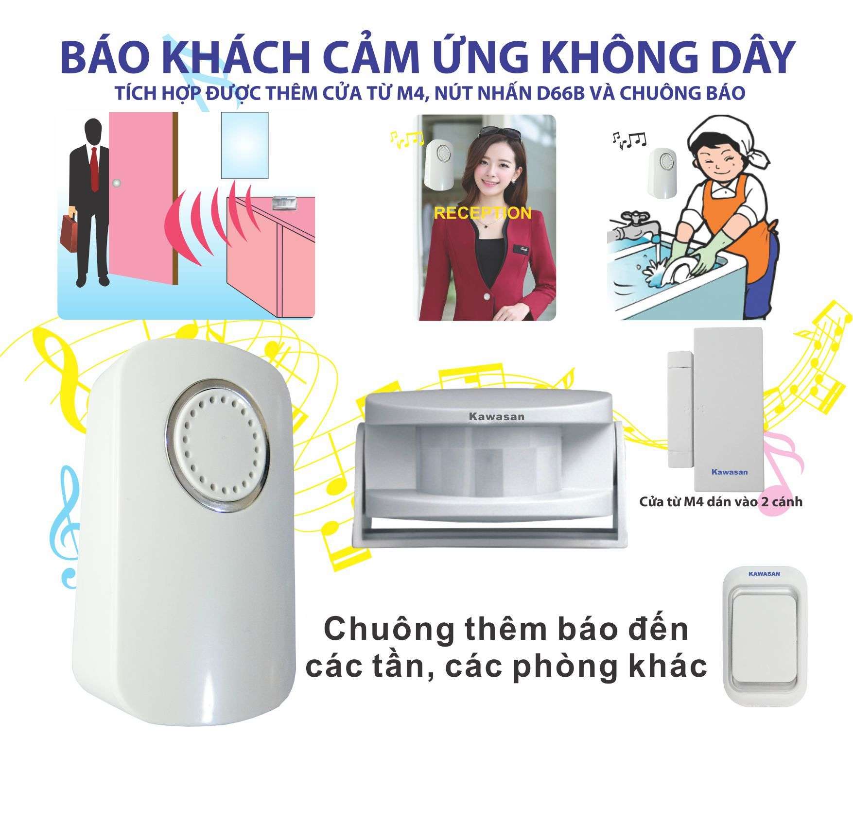 Báo khách cảm ứng không dây I287B