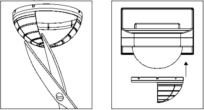 Có thể chỉnh nắp chắn để hạn chế góc quét