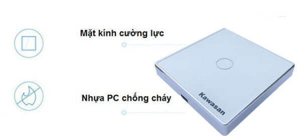 Thiết kế kính cường lực và nhựa chống cháy của công tắc wifi âm tường