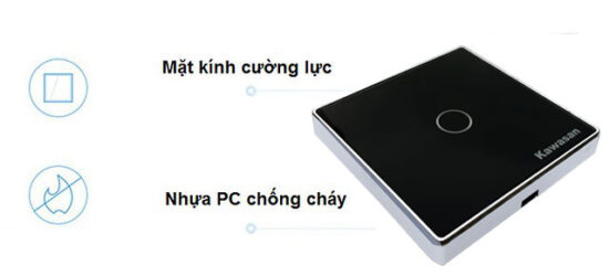 Thiết kế kính cường lực và nhựa chống cháy của công tắc wifi âm tường