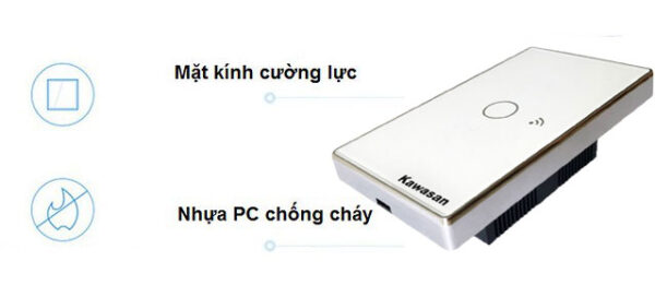 Thiết kế kính cường lực và nhựa chống cháy của công tắc wifi âm tường