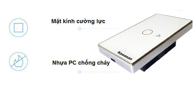Thiết kế kính cường lực và nhựa chống cháy của công tắc wifi âm tường Thiết kế kính cường lực và nhựa chống cháy của công tắc wifi âm tường