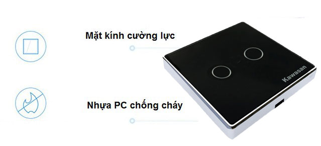 Thiết kế kính cường lực và nhựa chống cháy của công tắc wifi âm tường Thiết kế kính cường lực và nhựa chống cháy của công tắc wifi âm tường