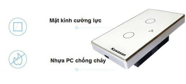 Thiết kế kính cường lực và nhựa chống cháy của công tắc wifi âm tường