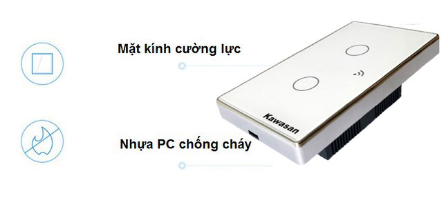 Thiết kế kính cường lực và nhựa chống cháy của công tắc wifi âm tường Thiết kế kính cường lực và nhựa chống cháy của công tắc wifi âm tường