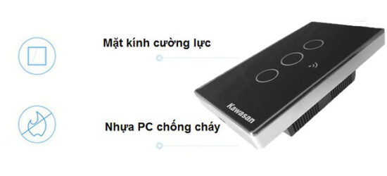 Thiết kế kính cường lực và nhựa chống cháy của công tắc wifi âm tường