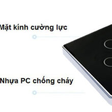 Thiết kế kính cường lực và nhựa chống cháy của công tắc wifi âm tường