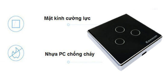 Thiết kế kính cường lực và nhựa chống cháy của công tắc wifi âm tường