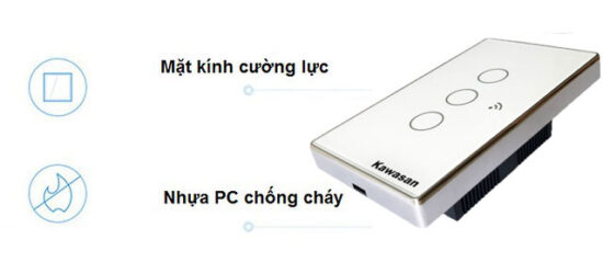 Thiết kế kính cường lực và nhựa chống cháy của công tắc wifi âm tường