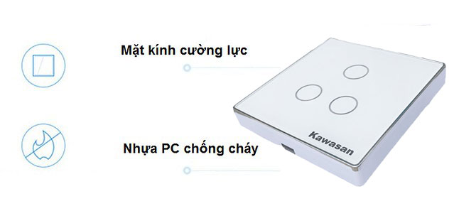 Thiết kế kính cường lực và nhựa chống cháy của công tắc wifi âm tường Thiết kế kính cường lực và nhựa chống cháy của công tắc wifi âm tường