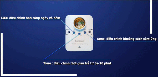 Chức năng các nút chỉnh của đui đèn cảm ứng Kawasan