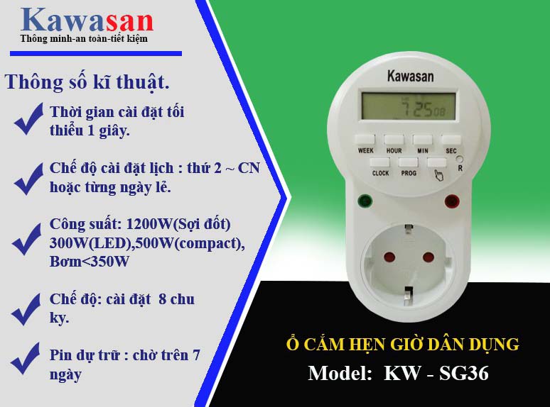 Màn hình LCD rõ nét dễ dàng cài đặt hẹn giờ theo nhu cầu người dùng