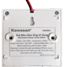 Mặt sau có lỗ cố định vít và lỗ để treo tường