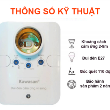 Thông số kỹ thuật đui đèn cảm biến chuyển động