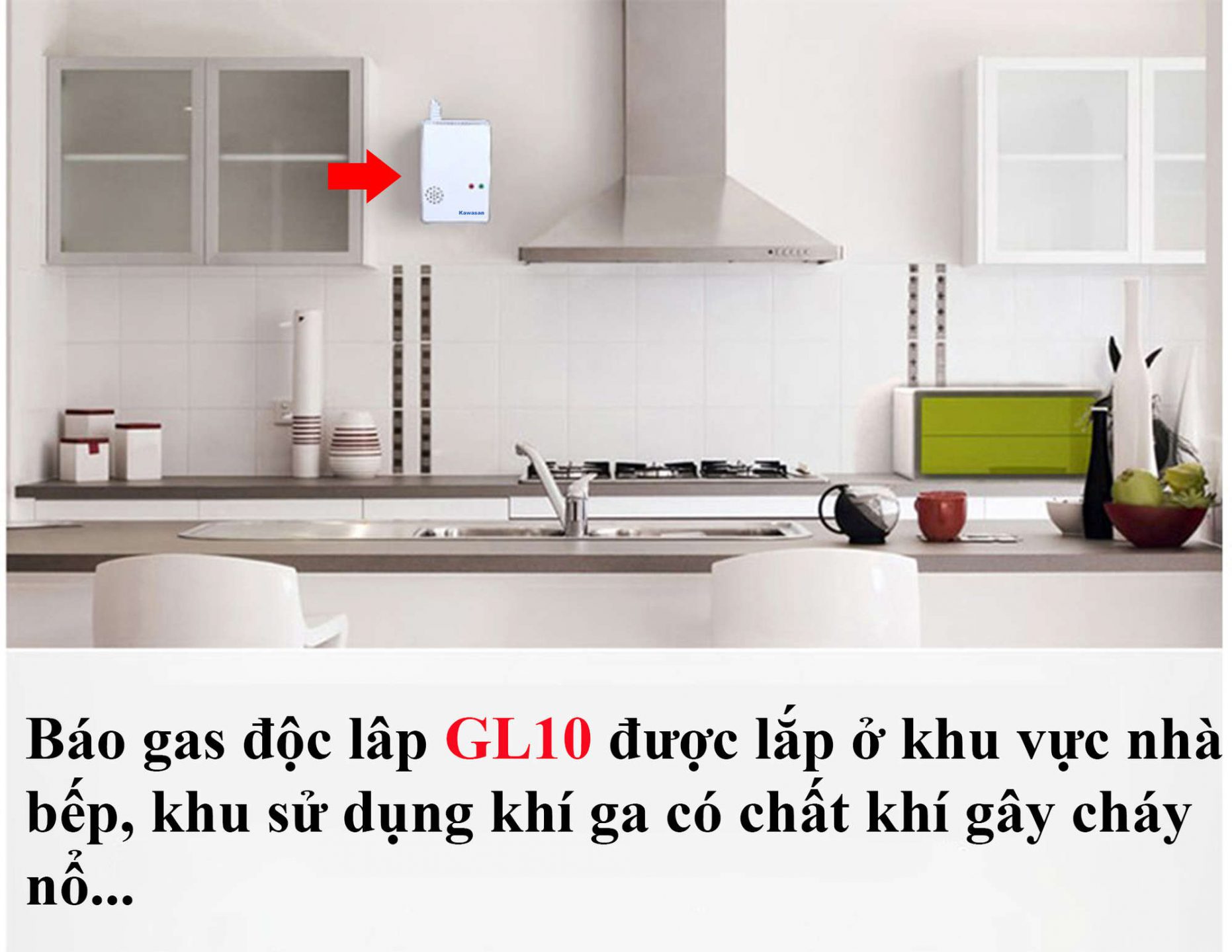 Cảm biến báo rò rỉ khí gas thích hợp lắp cho nhà bếp trong hộ gia đình